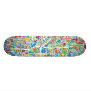 Colorful Atlanta Map Skateboard