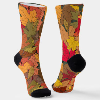 Colorful autumn leaves socks