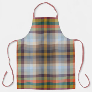 Colorful Autumn Winter Colored Checkered Pattern   Apron
