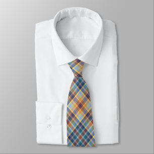 Colorful Autumn Winter Colored Checkered Pattern Tie