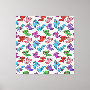 Colorful_Axolotl_Friends_Seamless_Pattern Canvas Print