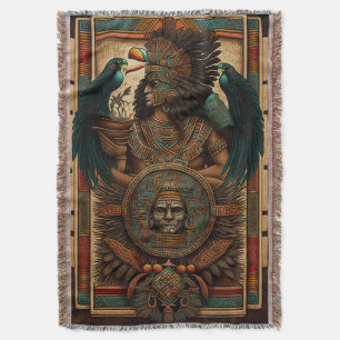 Colorful Aztec Warrior Blanket