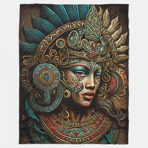 Colorful Aztec Warrior Princess Blanket