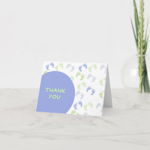 Colorful Baby Foot Prints Thank You Card