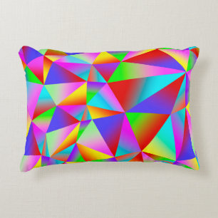 Colorful background from many multicolored triangl accent pillow