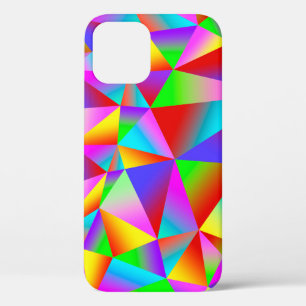 Colorful background from many multicolored triangl iPhone 12 case