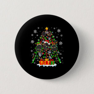 Colorful Badminton As Christmas Tree Player Fan Te 2 Inch Round Button