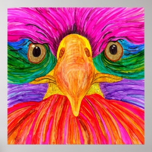 Colorful Bald Eagle Poster 24x24"