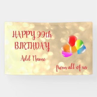 Colorful balloon design Happy 99th Birthday Banner
