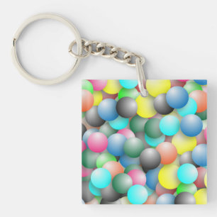 Colorful Balloons Banner Keychain