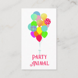 Colorful Balloons Party Planner Business Card