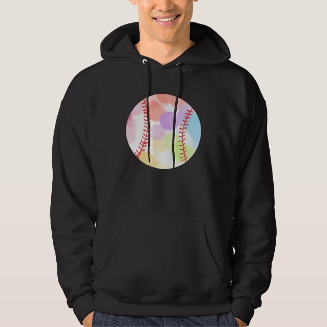 Colorful Baseball Baseball Player Hoodie (Front)