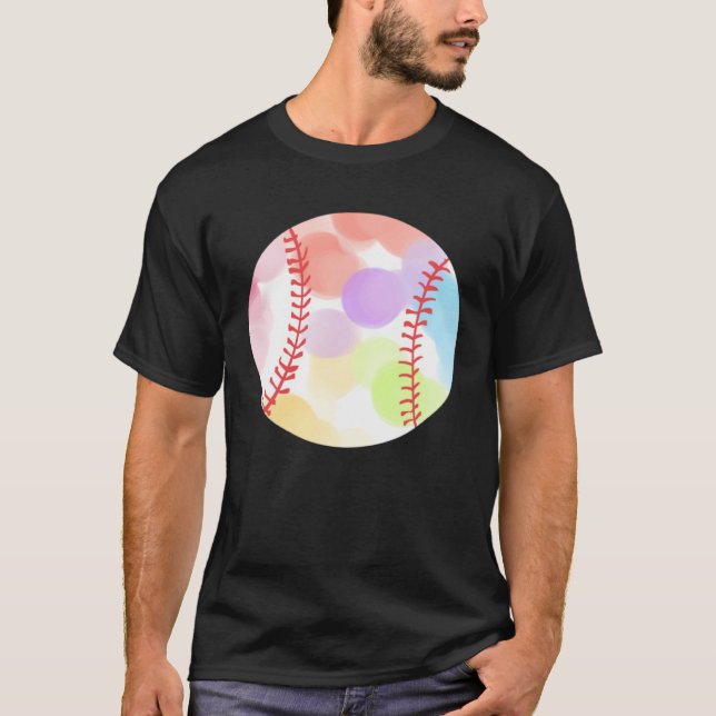Colorful Baseball Baseball Player T-Shirt (Front)