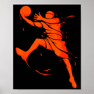 Colorful Basketball Player Fan Hoops Artwork Poster