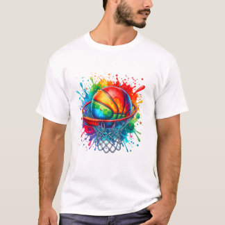 Colorful Basketball Tie Dye Color T-Shirt