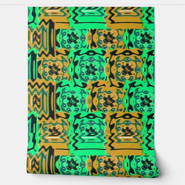 Colorful Bauhaus Geometric Pattern  Wallpaper (Unrolling)