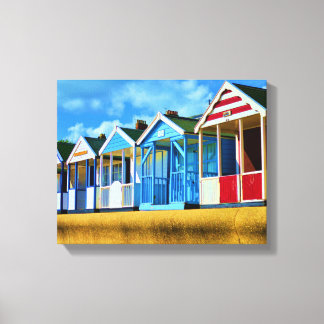 Colorful Beach huts Canvas Print