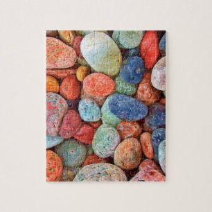 Colorful Beach Pebbles Smooth Stones Rocks Pattern Jigsaw Puzzle