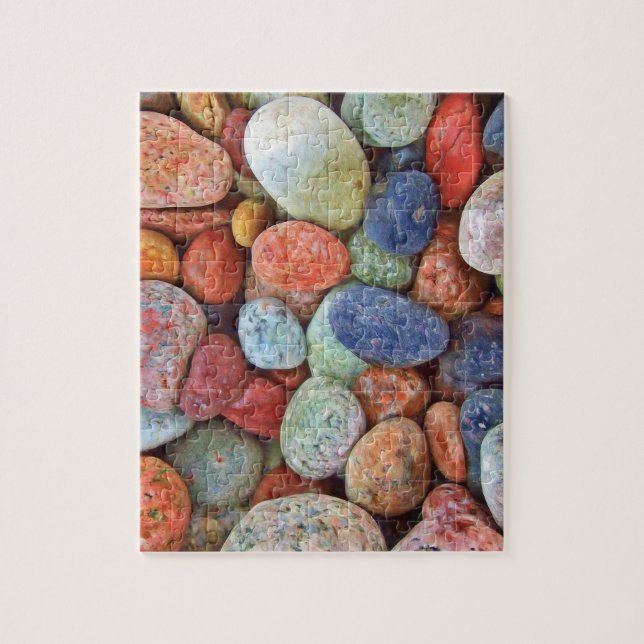 Colorful Beach Pebbles Smooth Stones Rocks Pattern Jigsaw Puzzle (Vertical)