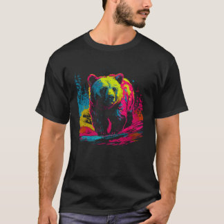 Colorful Bear Face Spirit Animal T-Shirt