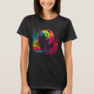 Colorful Bear Face Spirit Animal T-Shirt