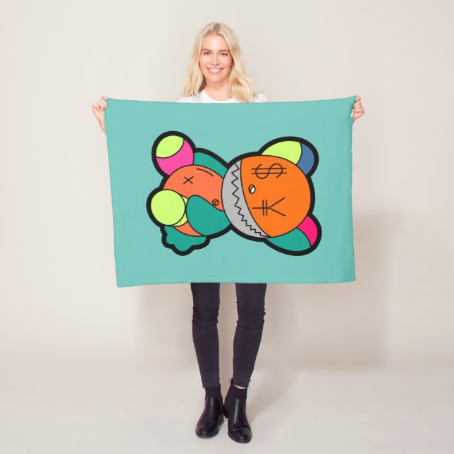 Colorful bear fleece blanket (In Situ)