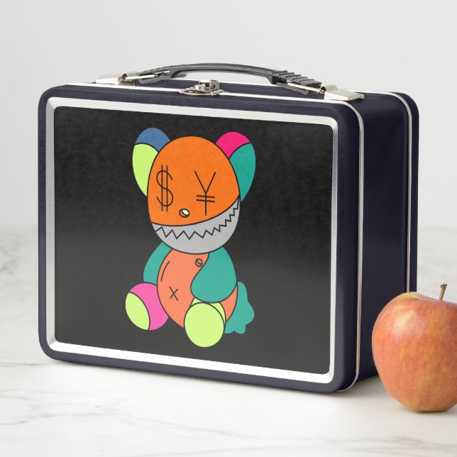 Colorful bear metal lunch box (In Situ)