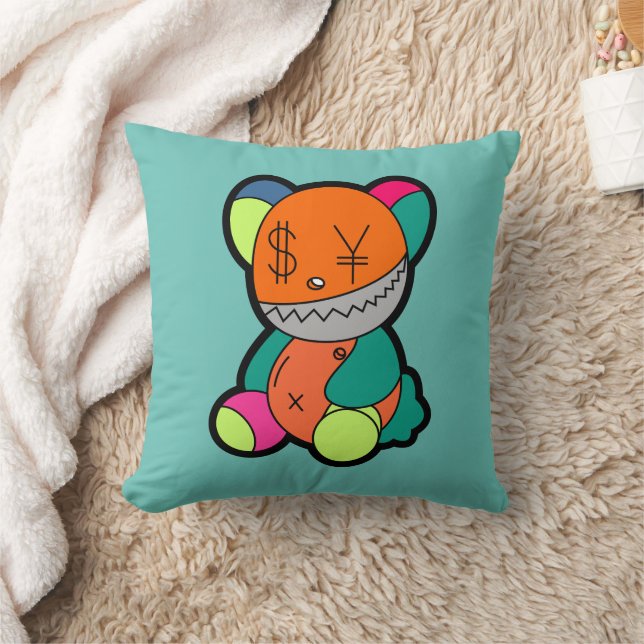 Colorful bear throw pillow (Blanket)