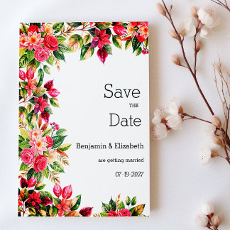 Colorful beautiful country floral Save the Date Invitation