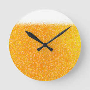 Colorful beer round clock