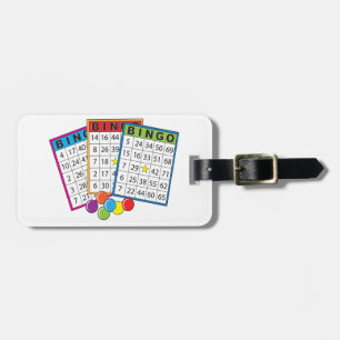 Colorful Bingo Game Cards with Chips Luggage Tag