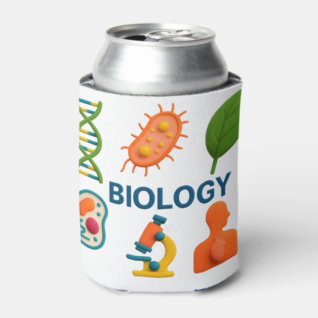 Colorful Biology Science Can Cooler (Can Front)