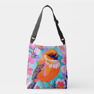 Colorful Bird Floral Crossbody Bag - Cute Nature S