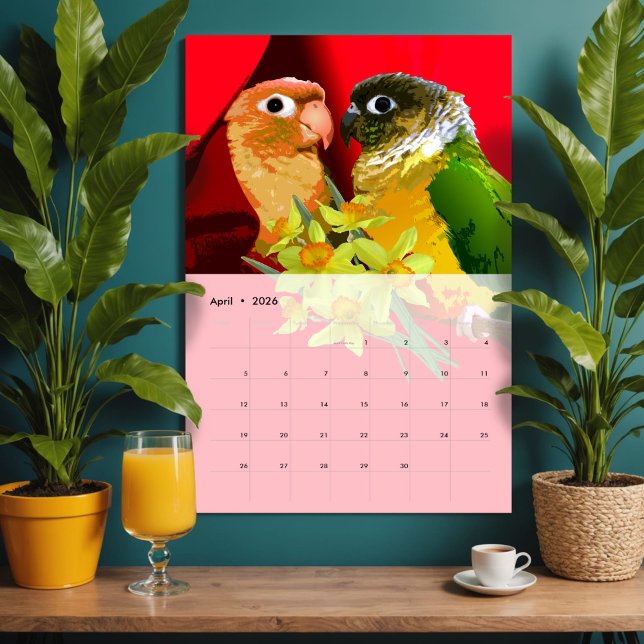 Colorful Bird Quirky Owl Eagle Toucan Parrot Vol 2 Calendar (Pop art bird calendar with 12 quirky, colorful illustrations of your favorite feathered friends.)