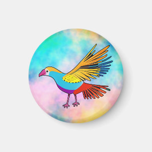 Colorful Bird with Spreaded Wings Magnet