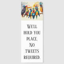Colorful Birds Bookmark – No Tweets Required 