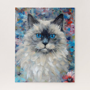 Colorful Birman Cat Jigsaw Puzzle
