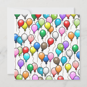 Colorful Birthday Balloons Invitation
