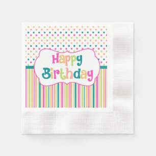 Colorful birthday paper napkins