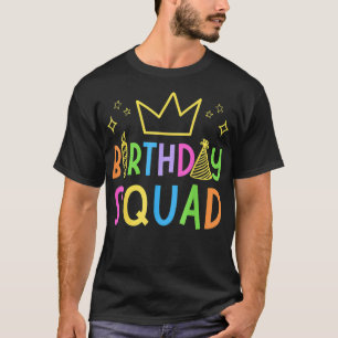 Colorful Birthday Squad Cute Doodle Bday Crew T-Shirt