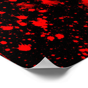 Colorful Black Red Paint Splatter Artistic Splash Poster
