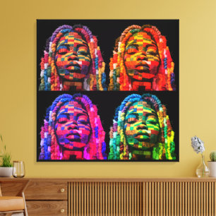 Colorful Black Women Stretched Canvas Print