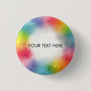 Colorful Blank Template Add Your Text Name Round 1 Inch Round Button