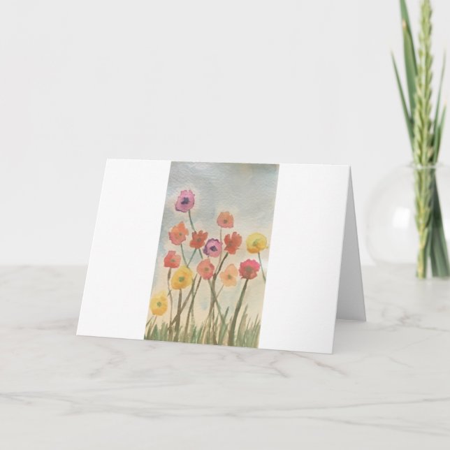 Colorful Blossoms Greeting Card 3 (Front)