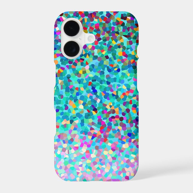 Colorful Blue Multicolored Abstract Art Pattern  (Verso)