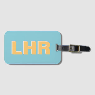 Colorful Blue Shadow Modern Monogram Initial Luggage Tag