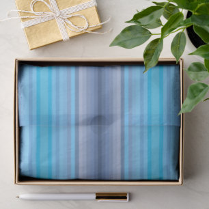Colorful Blue Winter Spring Summer Stripes Pattern Tissue Paper