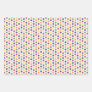 Colorful Blue, Yellow, Green and Pink Pattern Wrapping Paper Sheet