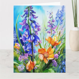Colorful Bluebell Flowers Card