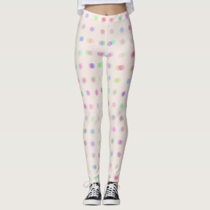 colorful blurred polka dots leggings